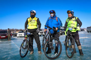 Bikers on ice mongolia